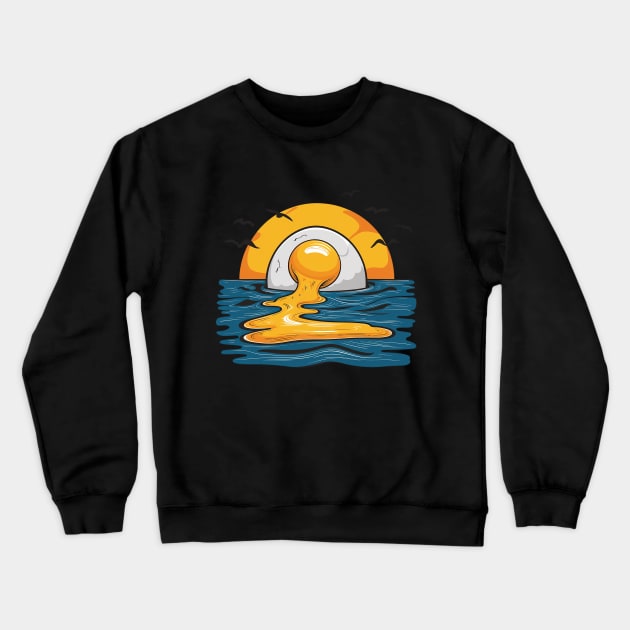 Sunset Breakfast Crewneck Sweatshirt by Sideways Tees